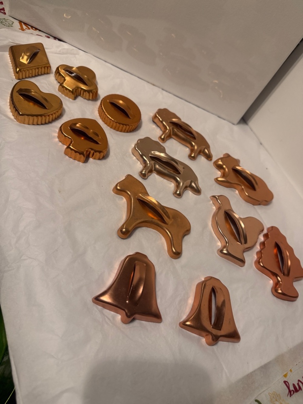 Assorted Copper-Tone Candy & Cookies Mold Set 13 pieces of Assorted Shapes